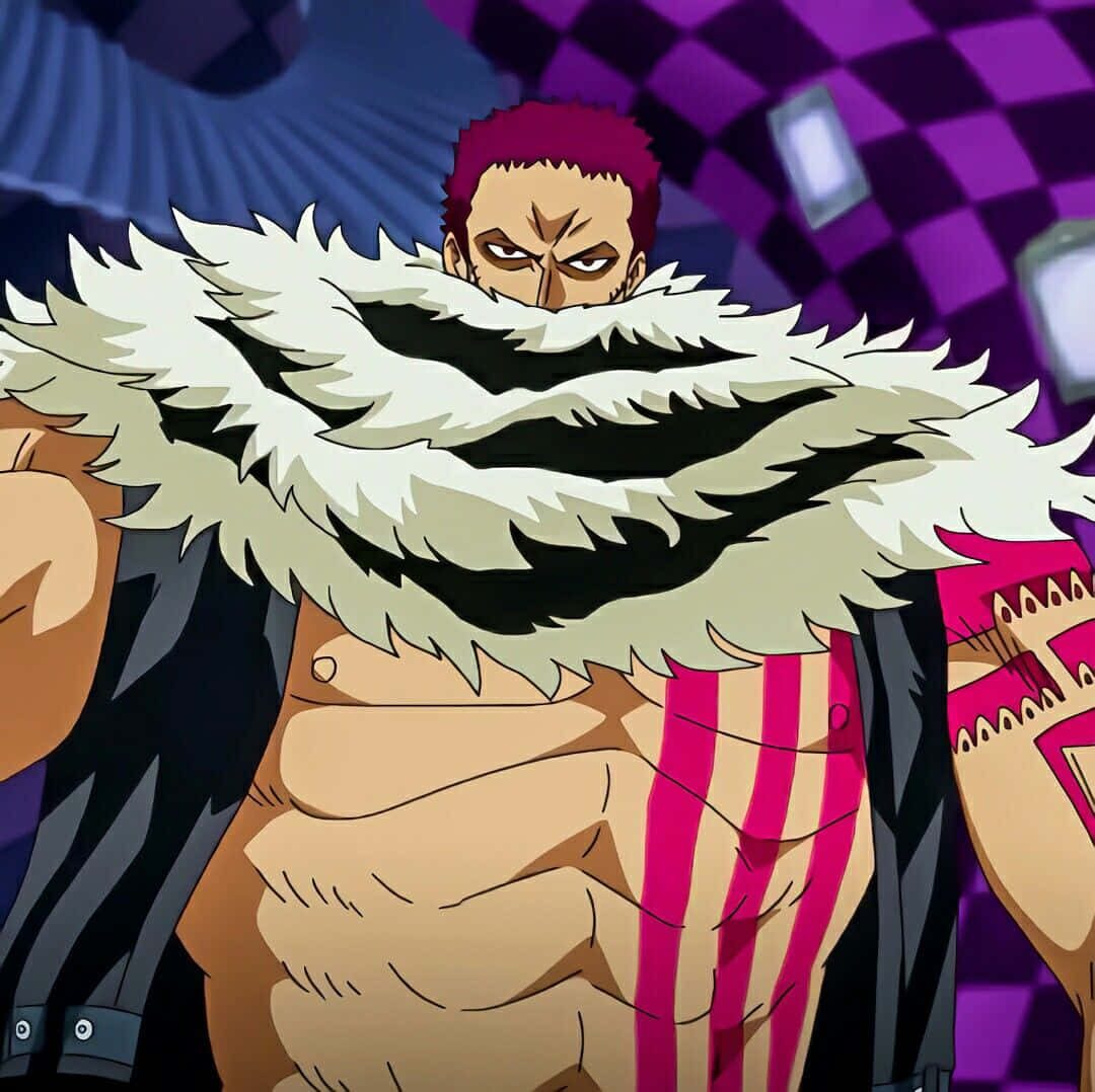 Whole Cake Island, red hair, white fur collar, SD Desktop Wallpaper