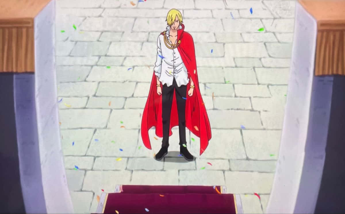 Whole Cake Island, blonde anime character, red cape, SD Desktop Wallpaper