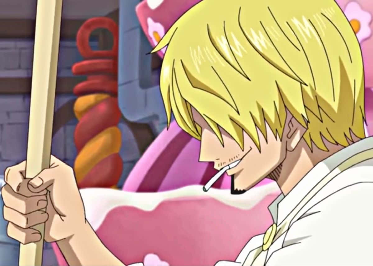 Whole Cake Island, blonde anime character, cigarette, SD Desktop Wallpaper