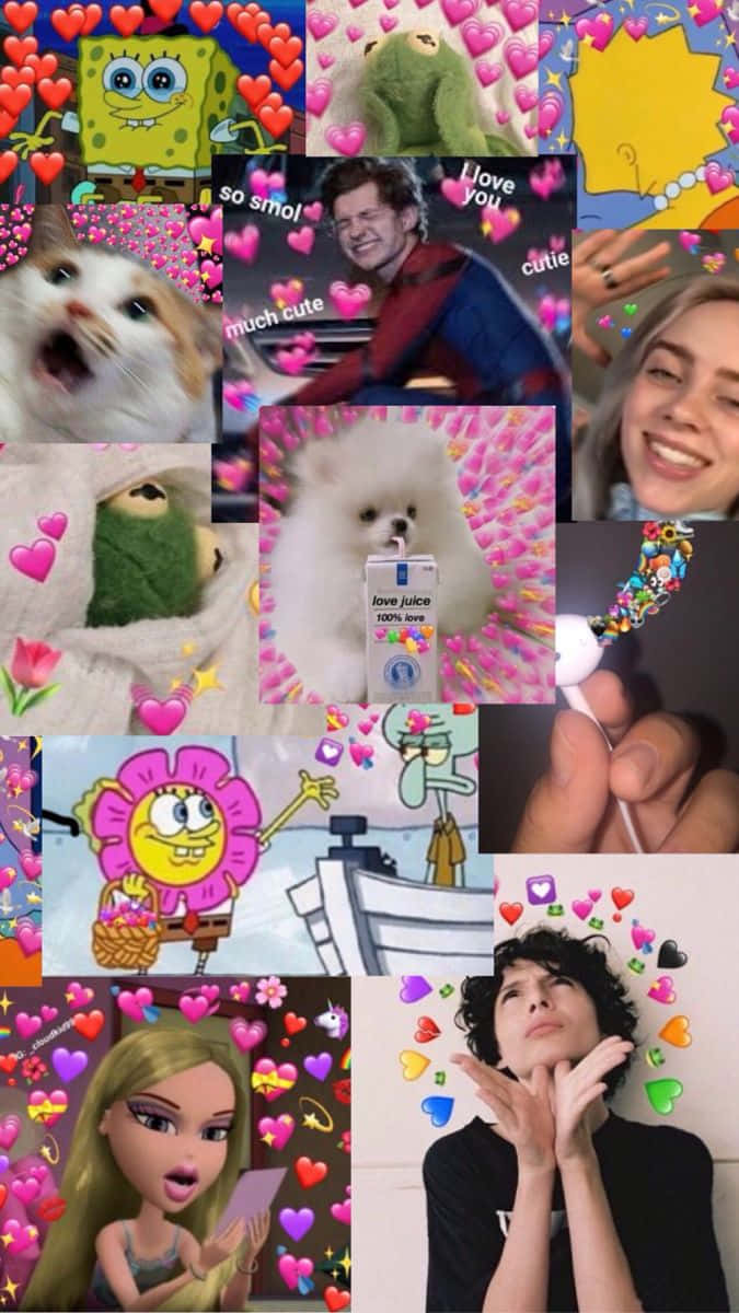 Wholesome, meme collage, cartoon characters, SD Phone Wallpaper