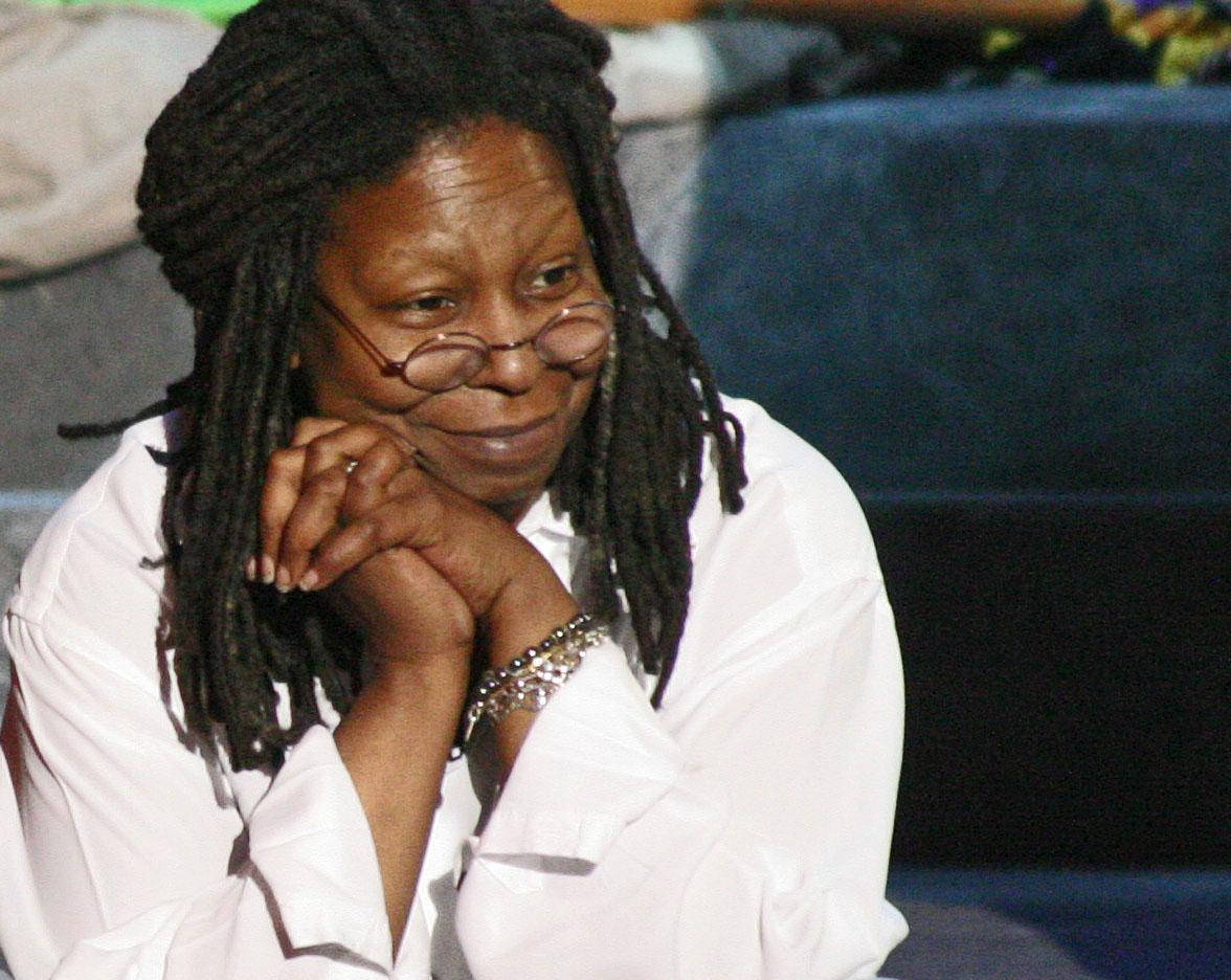 Whoopi Goldberg, white shirt, dark dreadlocks, SD Desktop Wallpaper