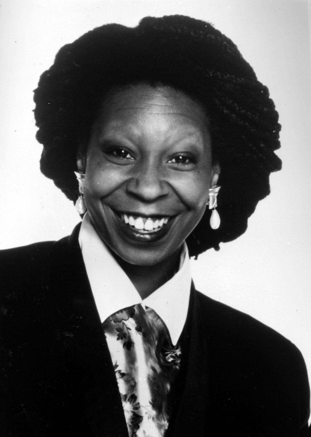 Whoopi Goldberg, monochrome, afro, HD Phone Wallpaper