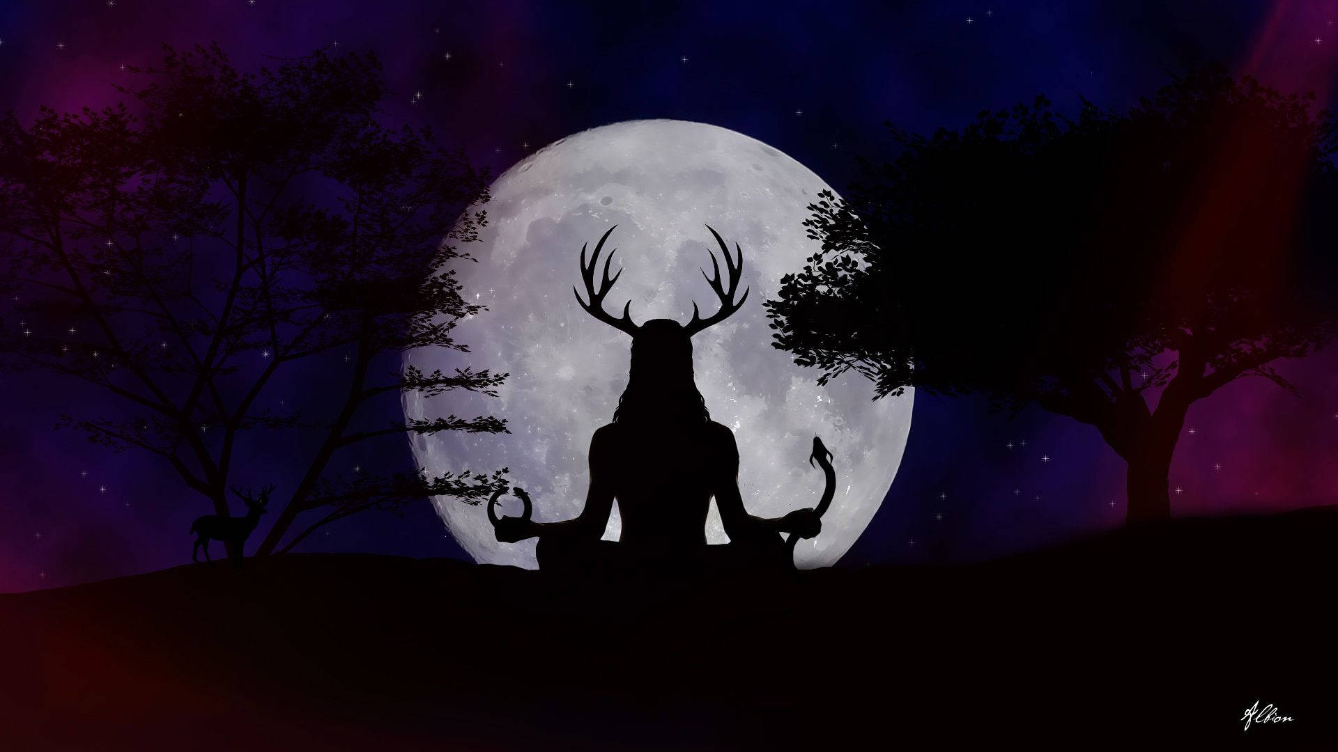 Wiccan, centaurs, silhouette, Full HD Desktop Wallpaper