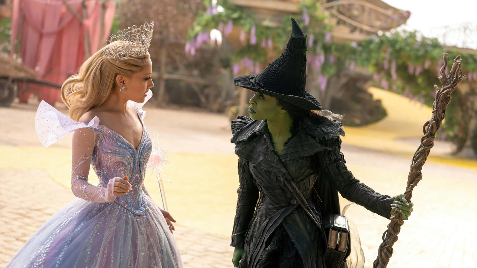 Wicked Glinda, blonde princess, shimmering lavender gown, Full HD Desktop Wallpaper