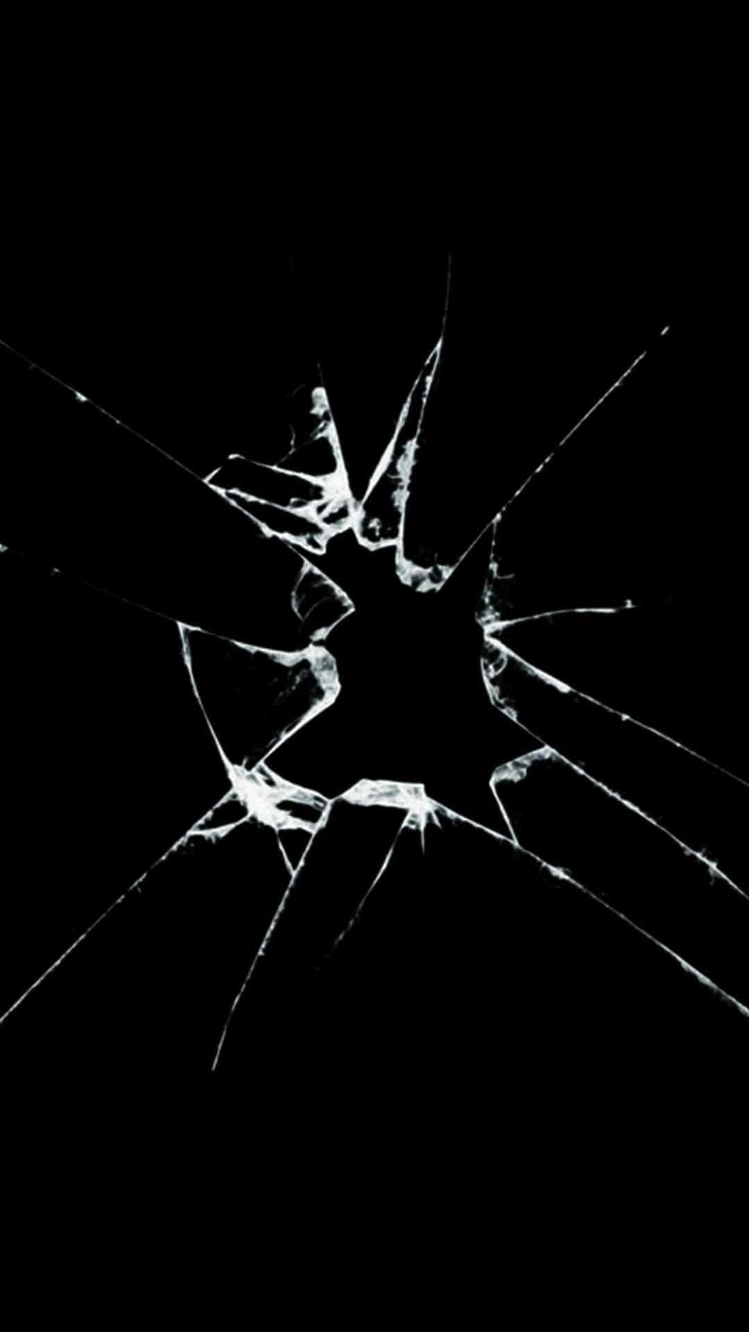 iPhone, cracked screen, hole, Full HD Phone Wallpaper
