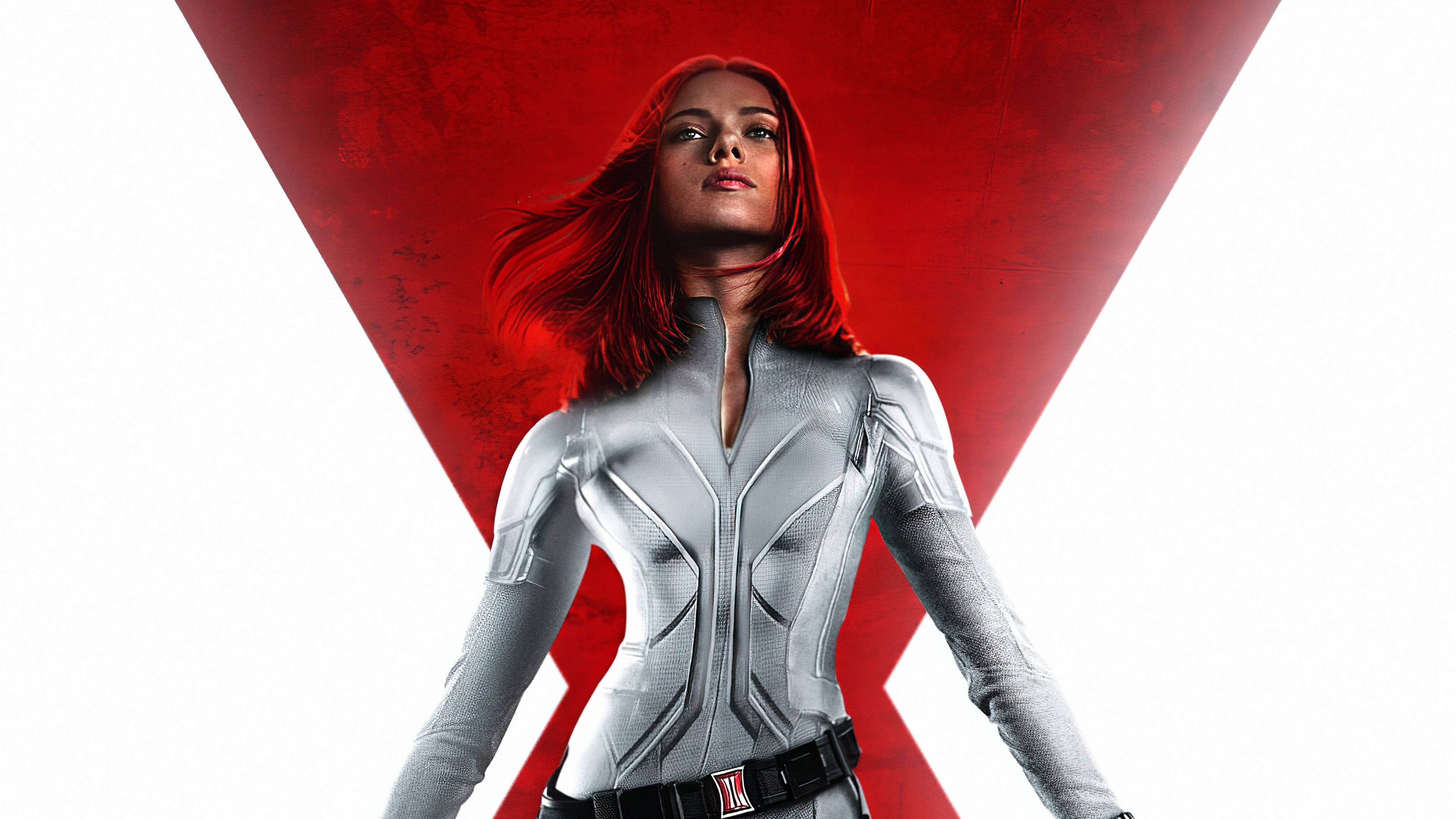 Black Widow, silver jumpsuit, red hair, 5K Desktop Wallpaper