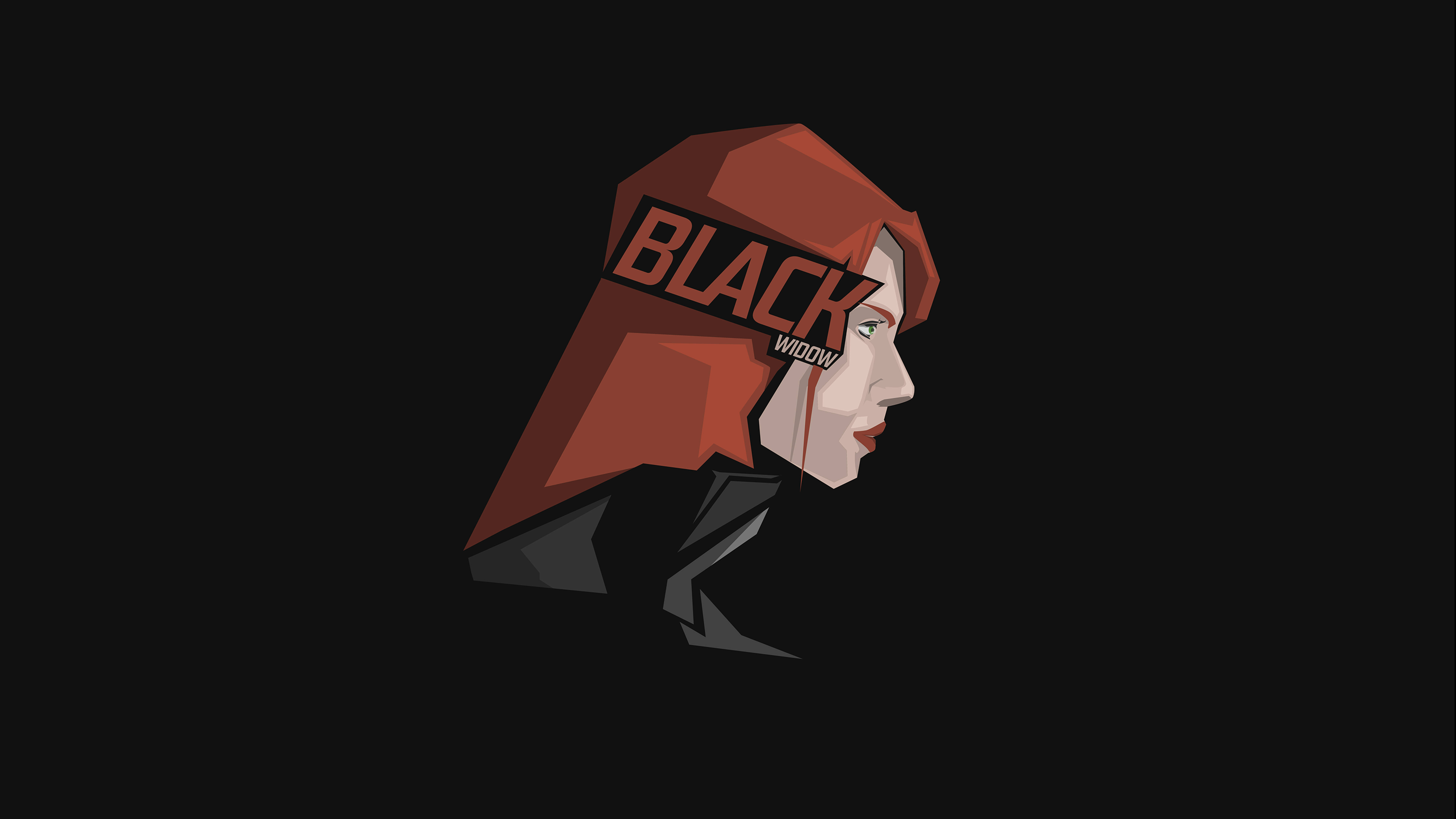 Black Widow, low-poly, profile, 8K Desktop Wallpaper