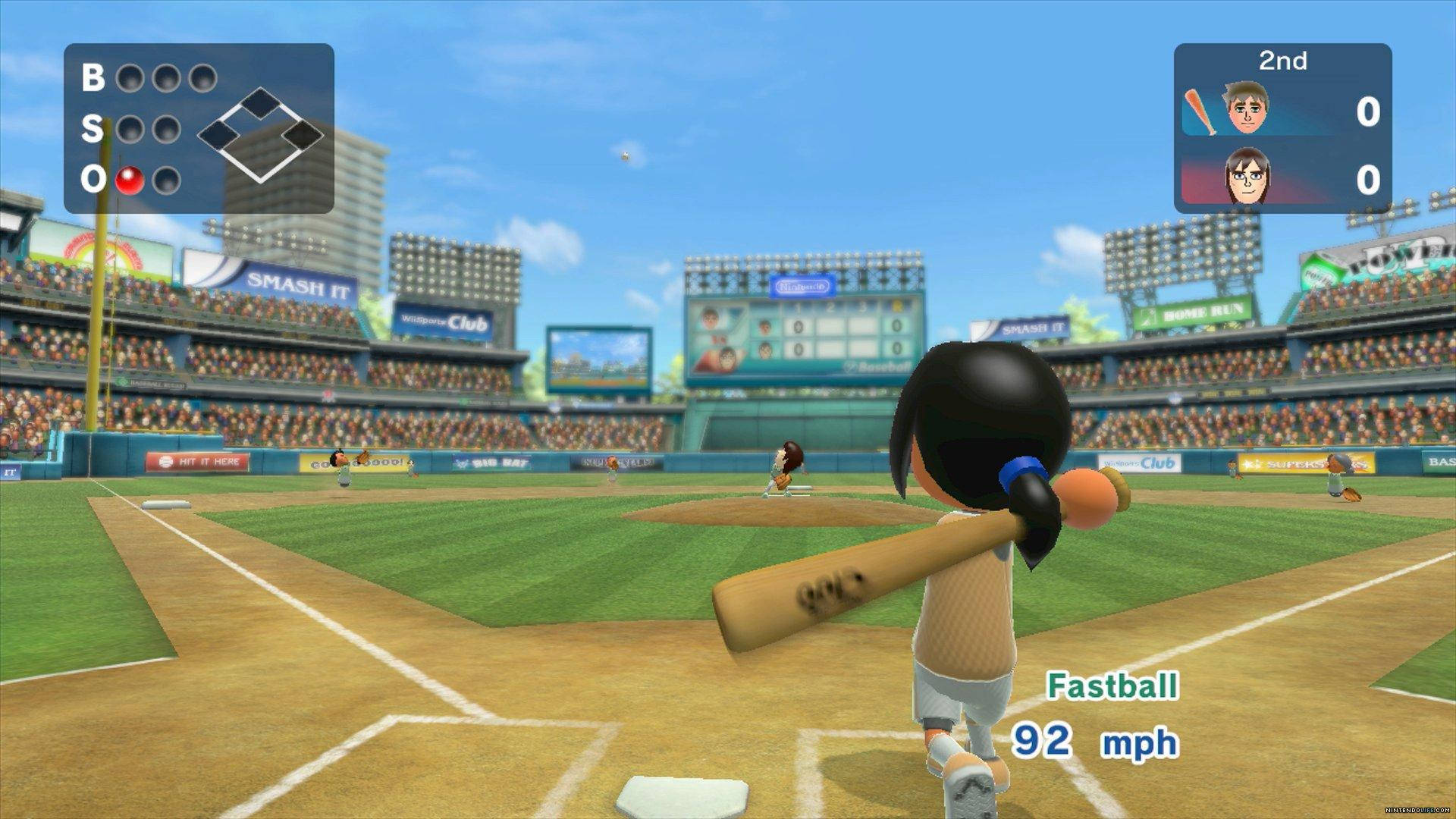 Wii Sports, baseball, cartoon player, Full HD Desktop Wallpaper