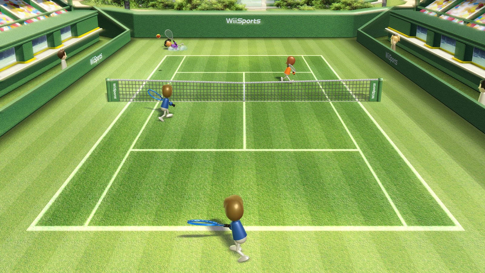 Wii Sports, tennis, vibrant green court, HD Desktop Wallpaper
