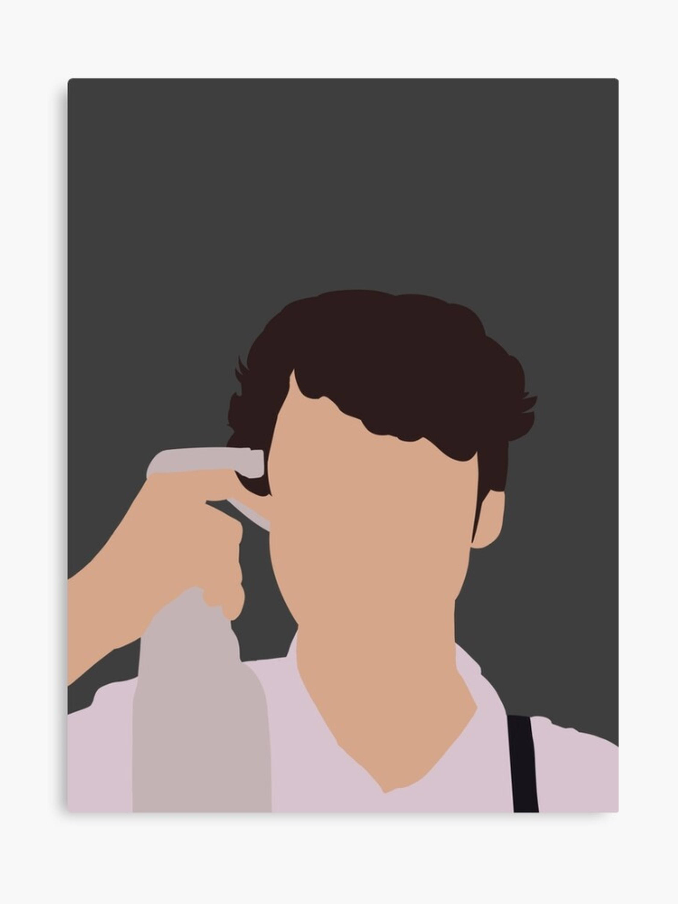 Wilbur Soot, vector art, dark hair, 2K Phone Wallpaper