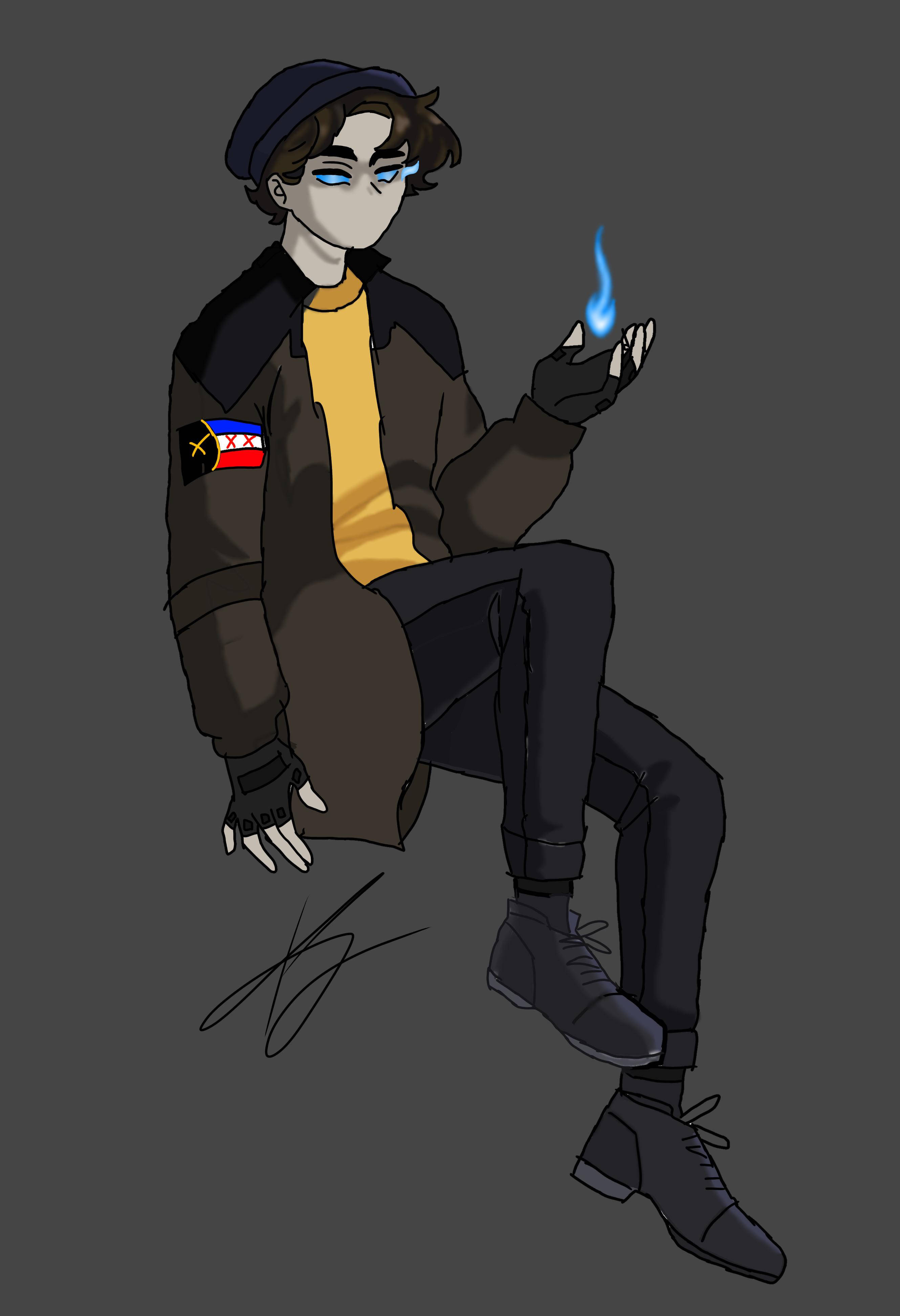 Wilbur Soot, blue flame, blue eyes, 4K Phone Wallpaper