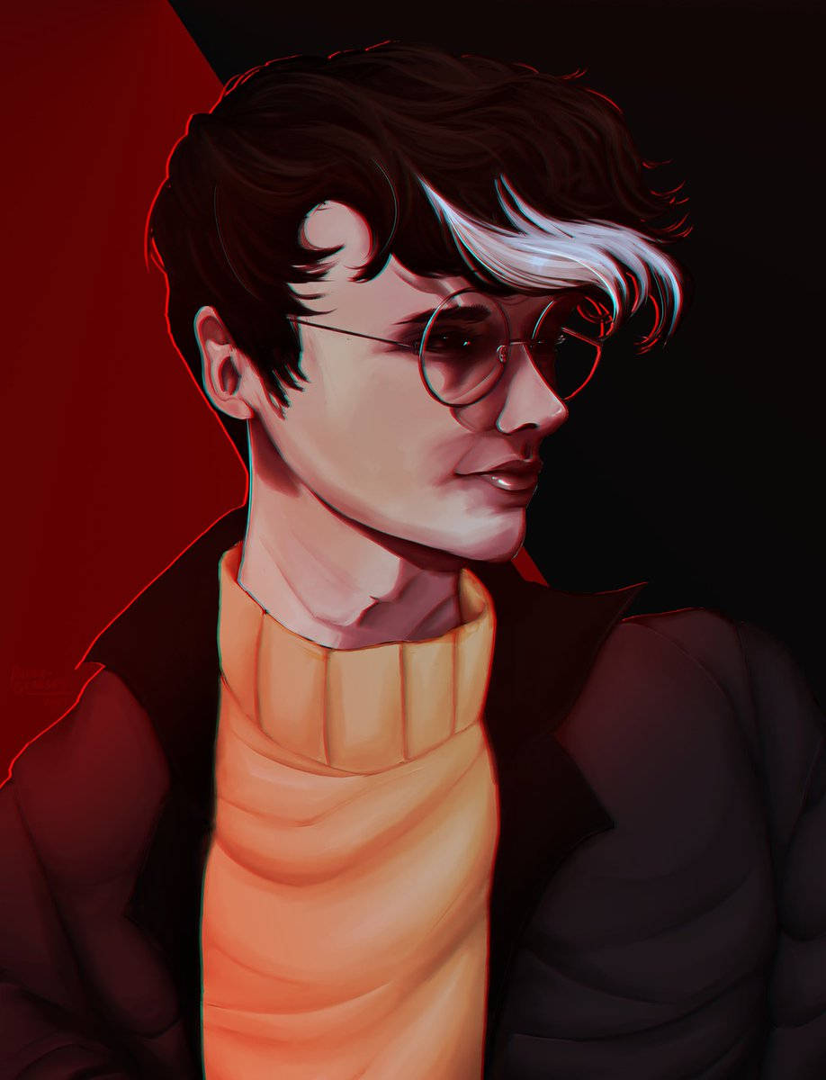 Wilbur Soot, black red, orange turtleneck, SD Phone Wallpaper