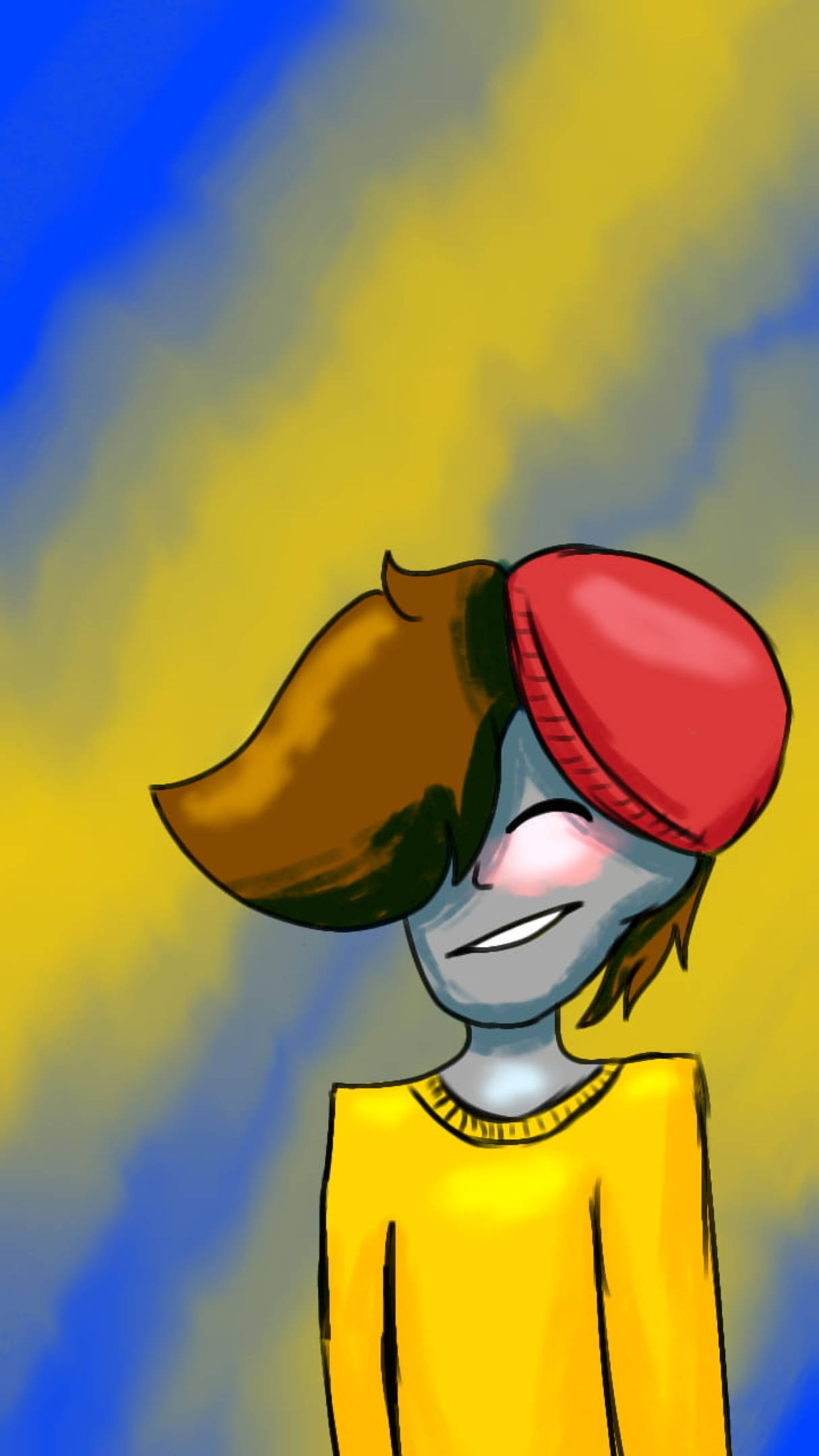 Wilbur Soot, blue skin, brown hair, Full HD Phone Wallpaper