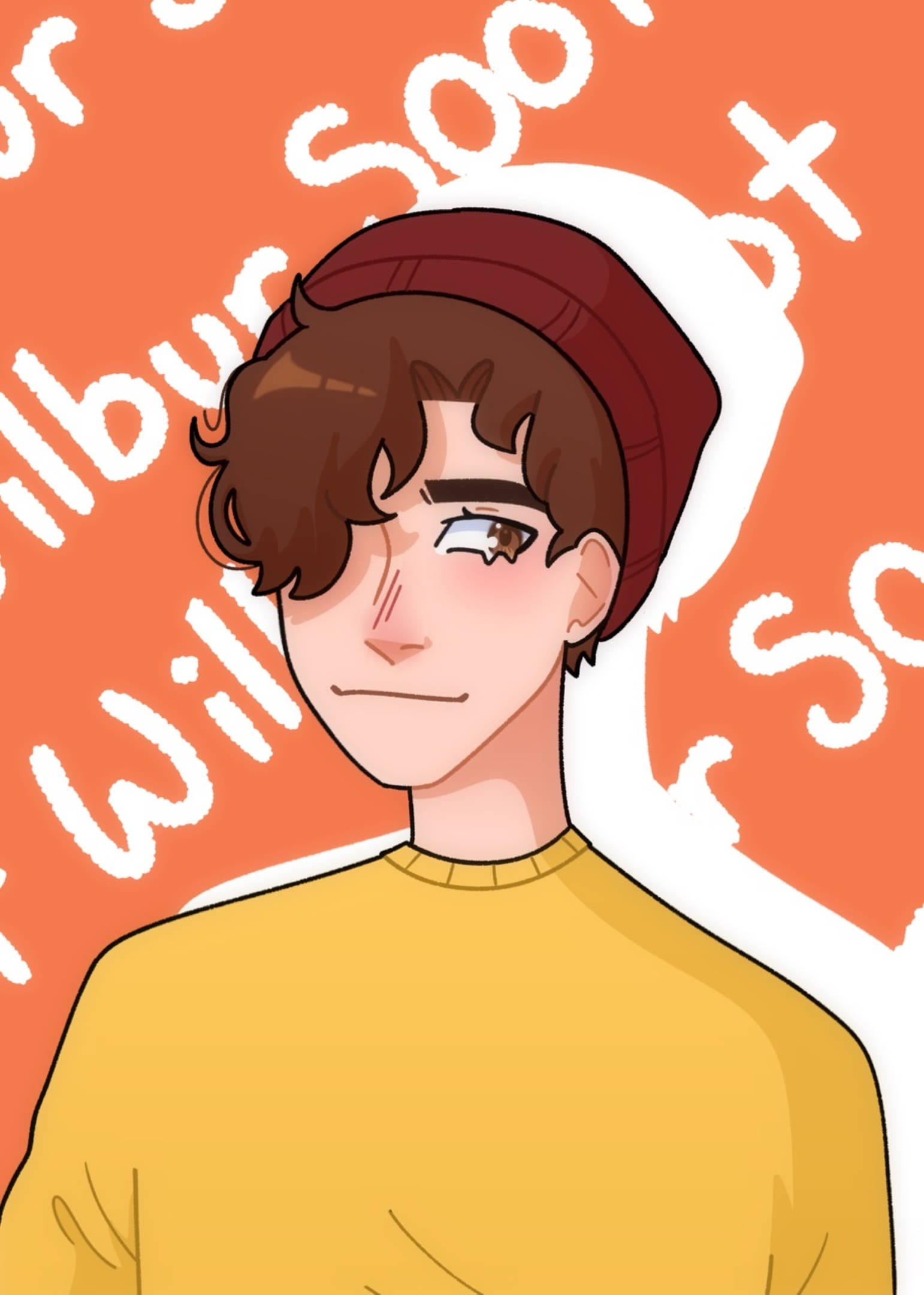 Wilbur Soot, brown hair, red beanie, Full HD Phone Wallpaper