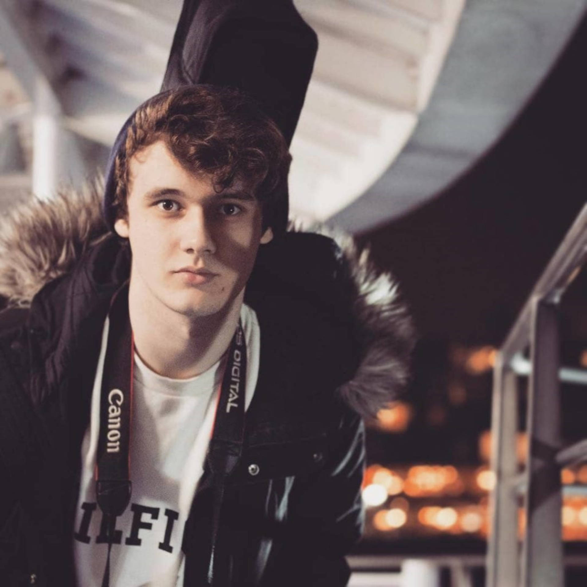 Wilbur Soot, black hooded jacket, camera strap, Full HD Desktop Wallpaper