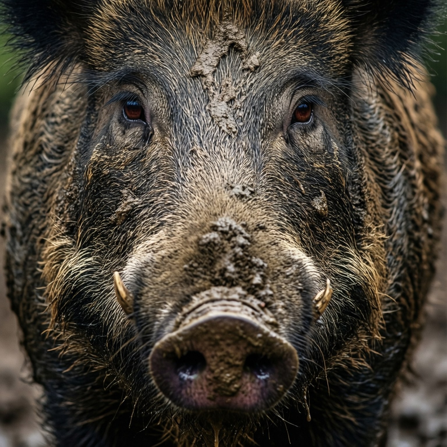 mud splattered portrait, wild boar, intense eyes, HD Desktop Wallpaper