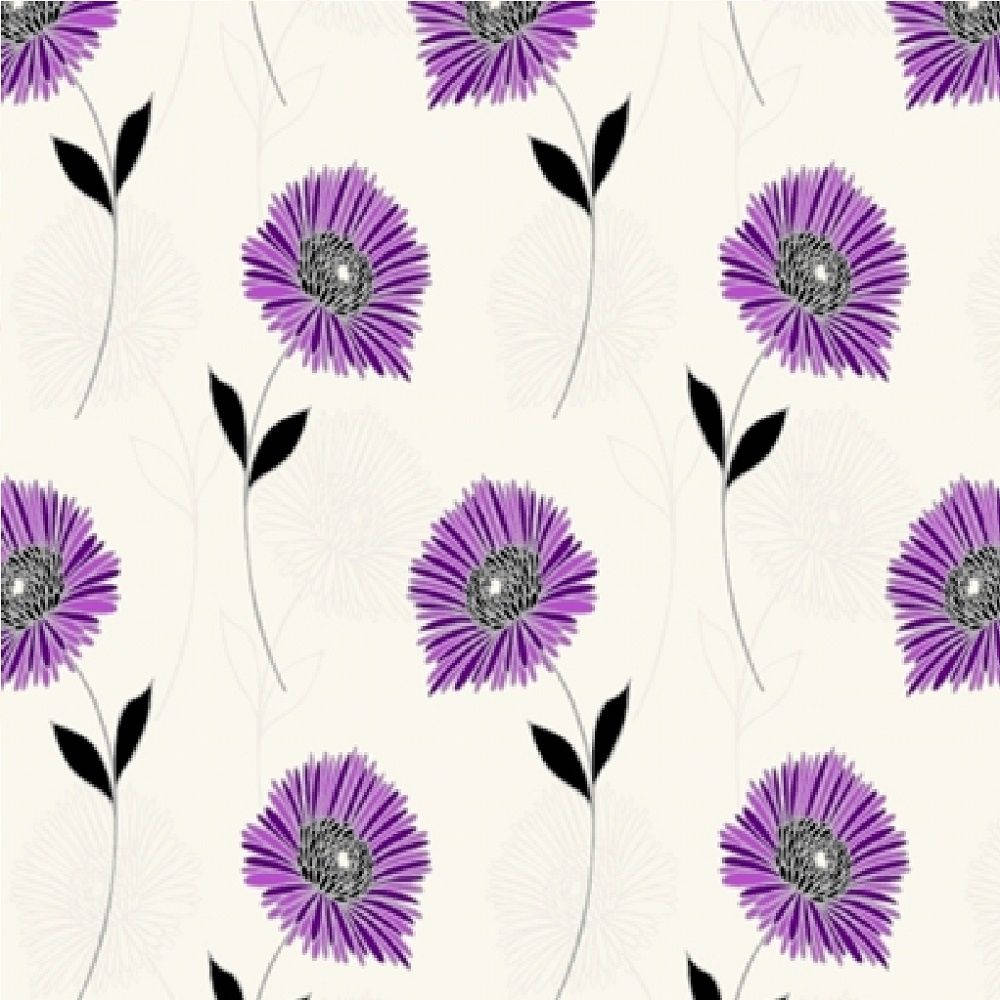 purple daisies, black leaves, gray centers, SD Desktop Wallpaper