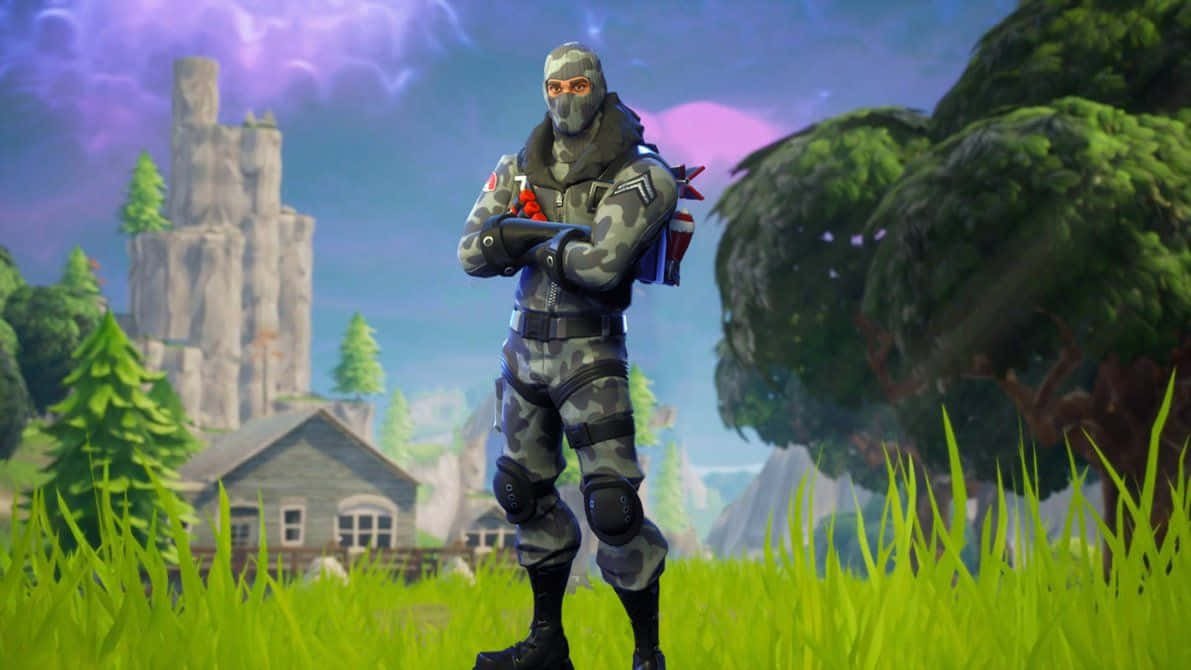 Wildcat Fortnite, Fortnite, camouflage gear, SD Desktop Wallpaper