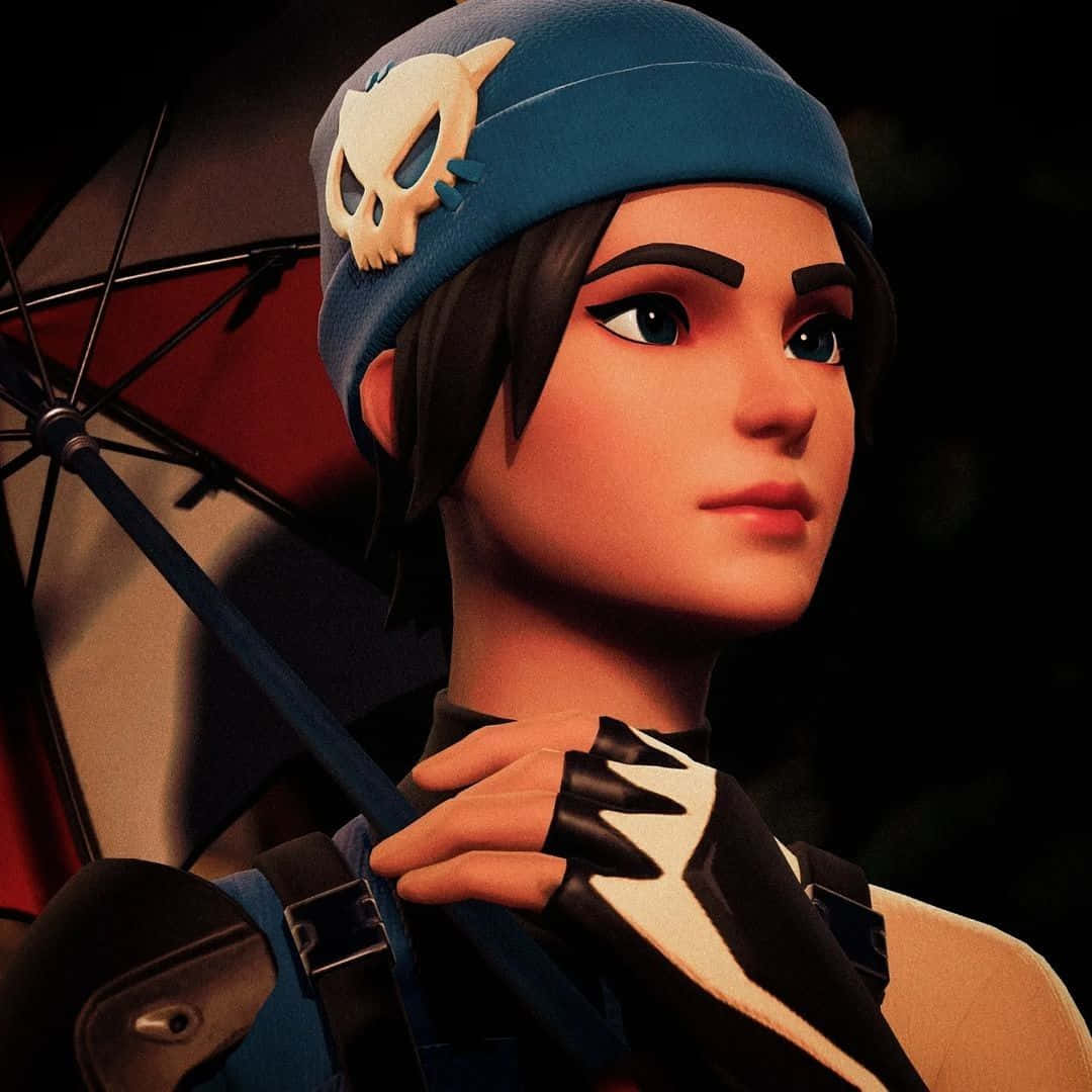 Wildcat Fortnite, skull emblem hat, umbrella, SD Desktop Wallpaper