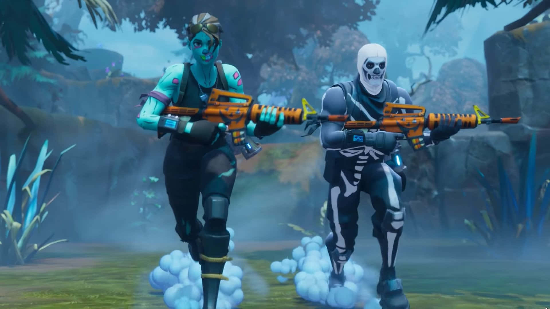 Wildcat, Fortnite, orange assault rifles, Full HD Desktop Wallpaper