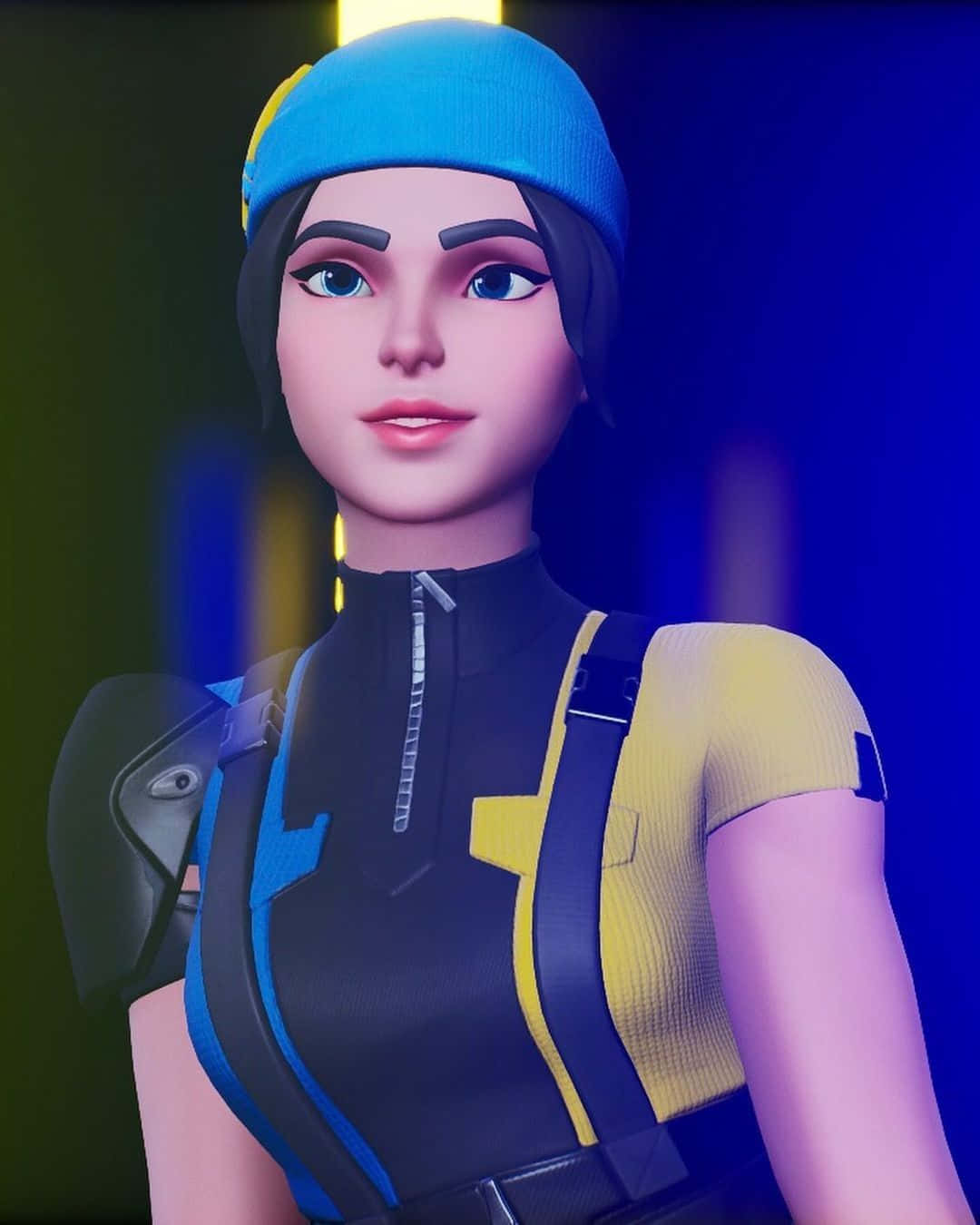 Wildcat Fortnite, blue cap, black yellow tactical gear, HD Phone Wallpaper
