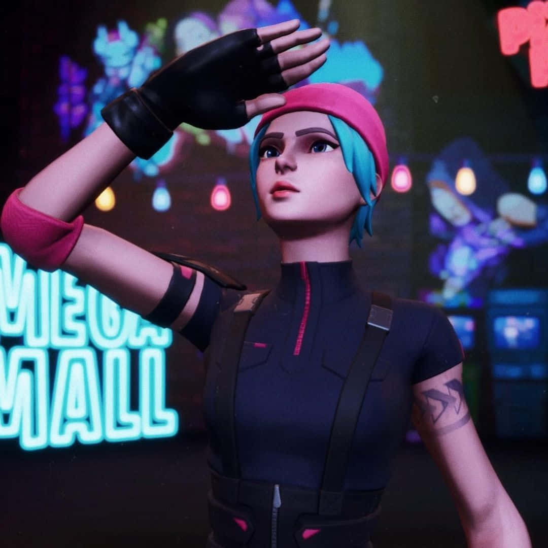 Wildcat Fortnite, anime character, blue hair, SD Desktop Wallpaper