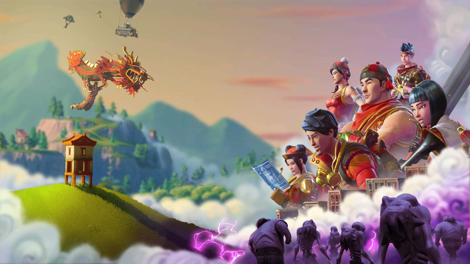 Wildcat Fortnite, Fortnite, fiery dragon, Full HD Desktop Wallpaper