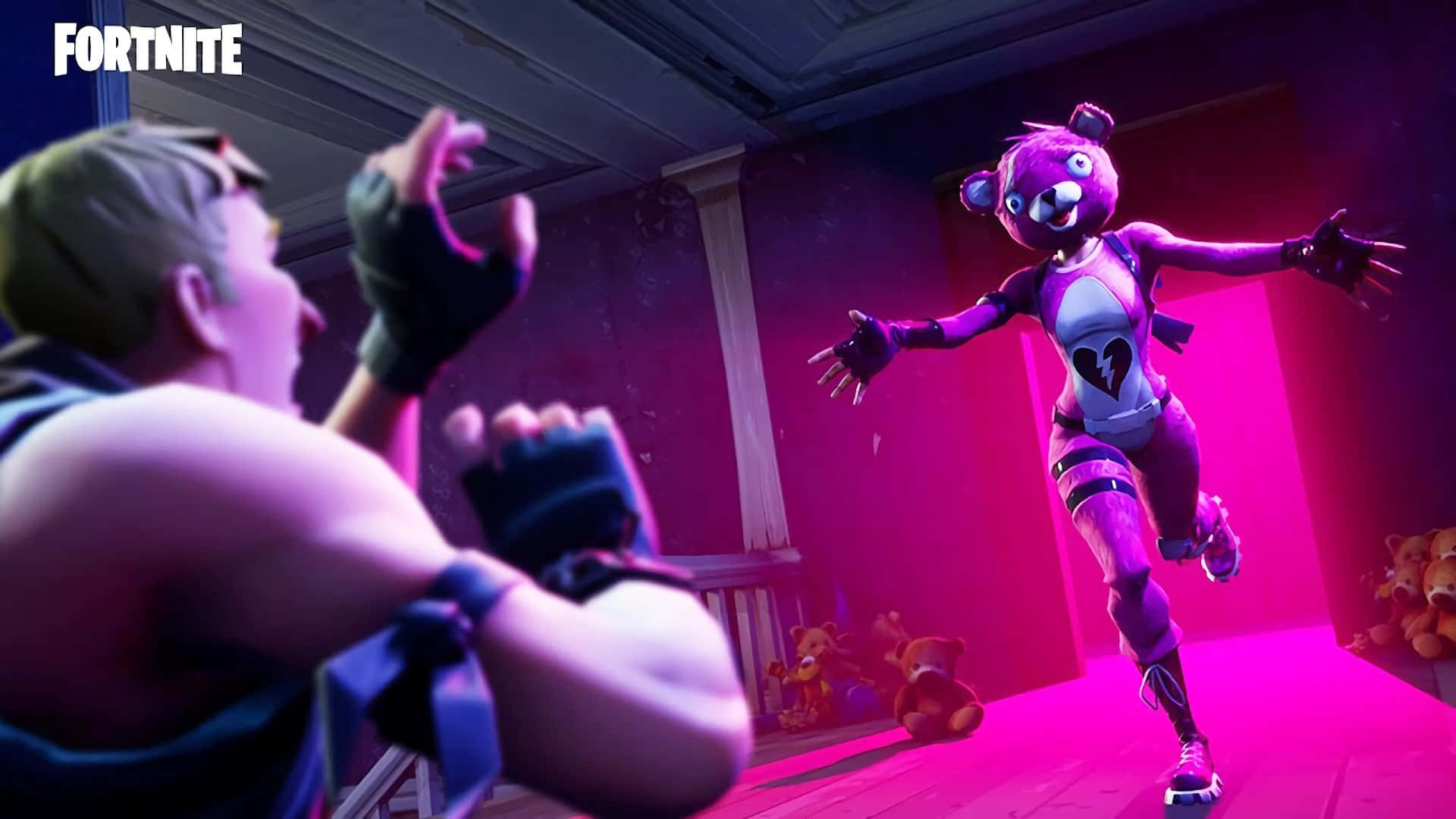 Wildcat Fortnite, Fortnite, purple bear character, Full HD Desktop Wallpaper