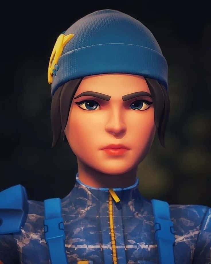 Wildcat Fortnite, blue beanie, yellow ribbon, SD Phone Wallpaper