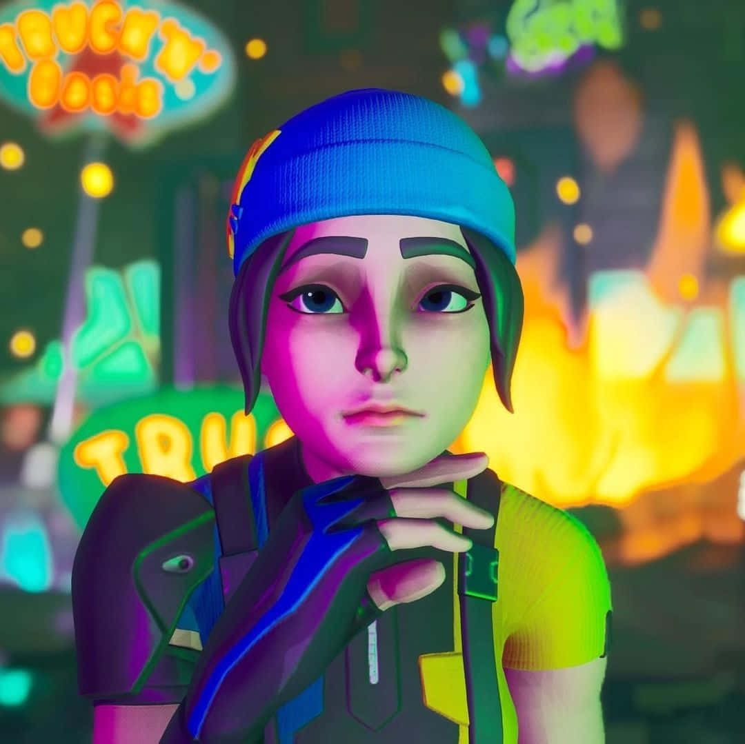 Wildcat Fortnite, anime character, blue beanie, SD Desktop Wallpaper