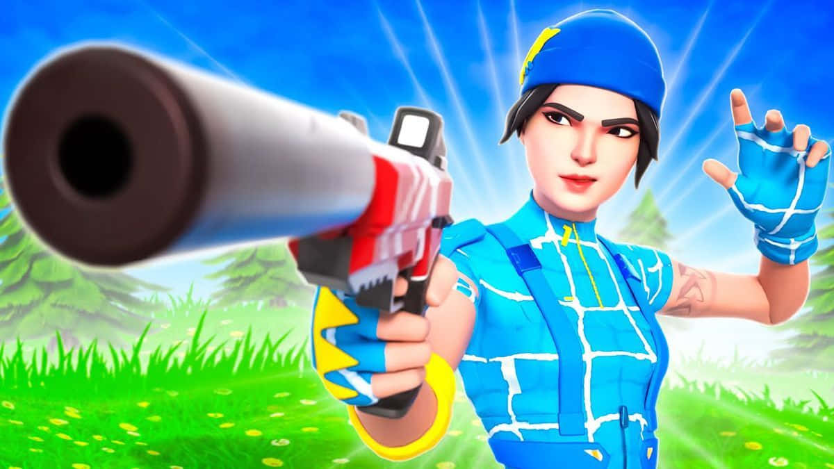Wildcat Fortnite, Fortnite, blue outfit, SD Desktop Wallpaper