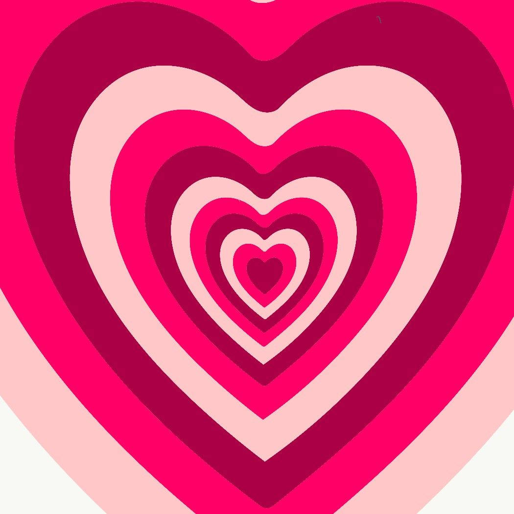 vibrant red wildflower heart, concentric hearts, pink shades, SD Desktop Wallpaper