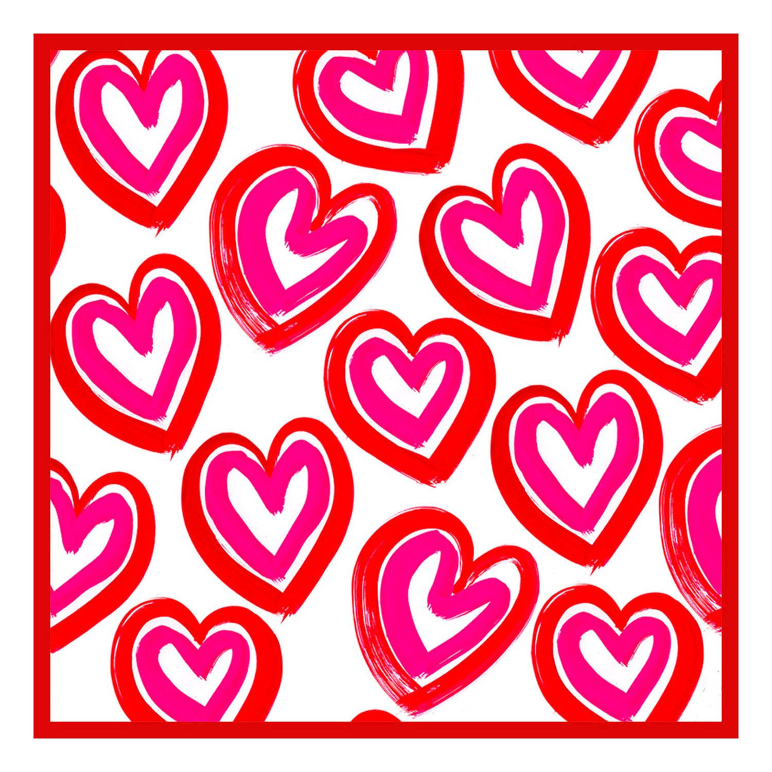 red wildflower heart pattern, vibrant pink, red, HD Desktop Wallpaper