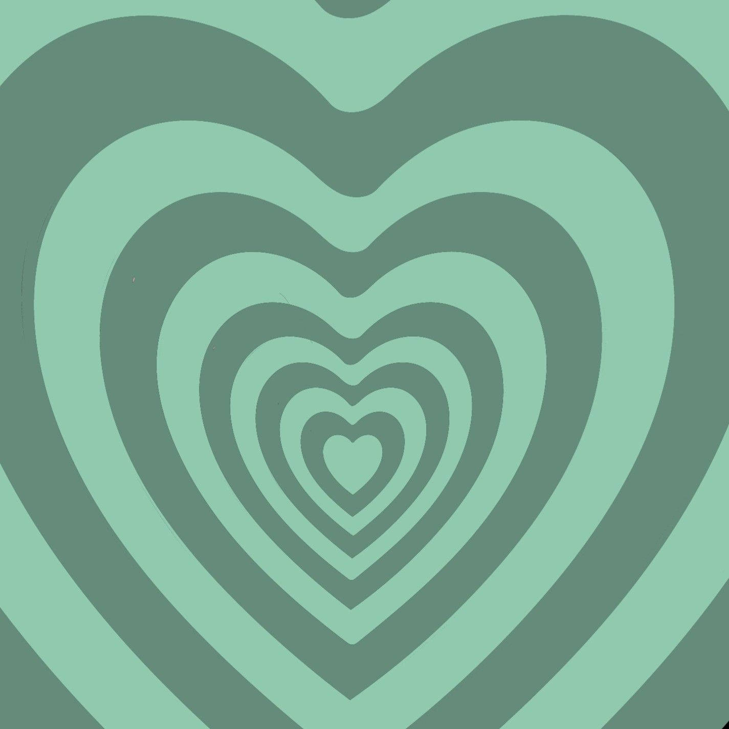 pale green wildflower heart, nested heart shapes, varying shades of teal, HD Desktop Wallpaper