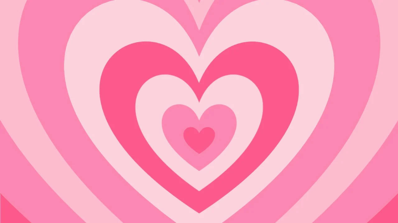 girly pink wildflower heart, concentric hearts, soft pink tones, HD Desktop Wallpaper