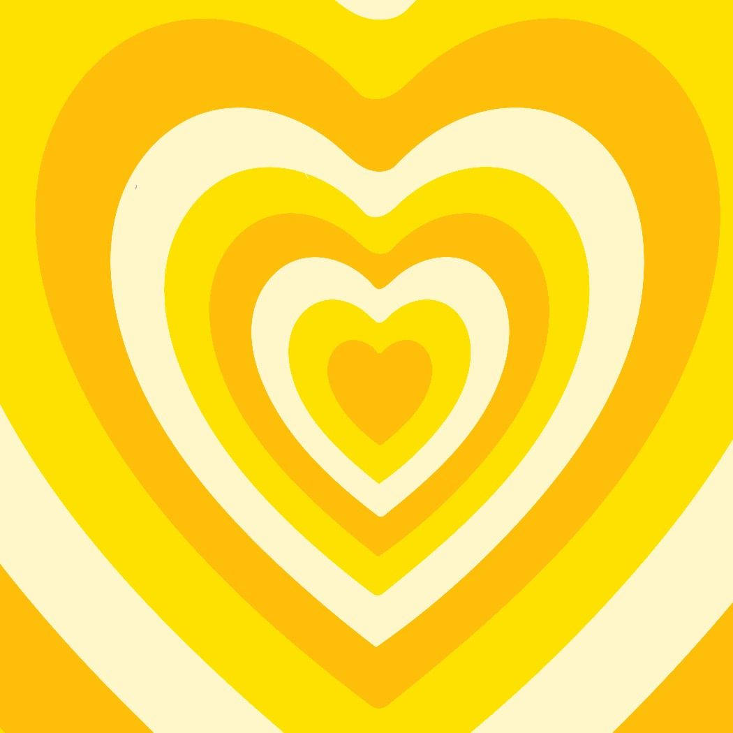 yellow wildflower heart, vibrant concentric hearts, yellow background, SD Desktop Wallpaper
