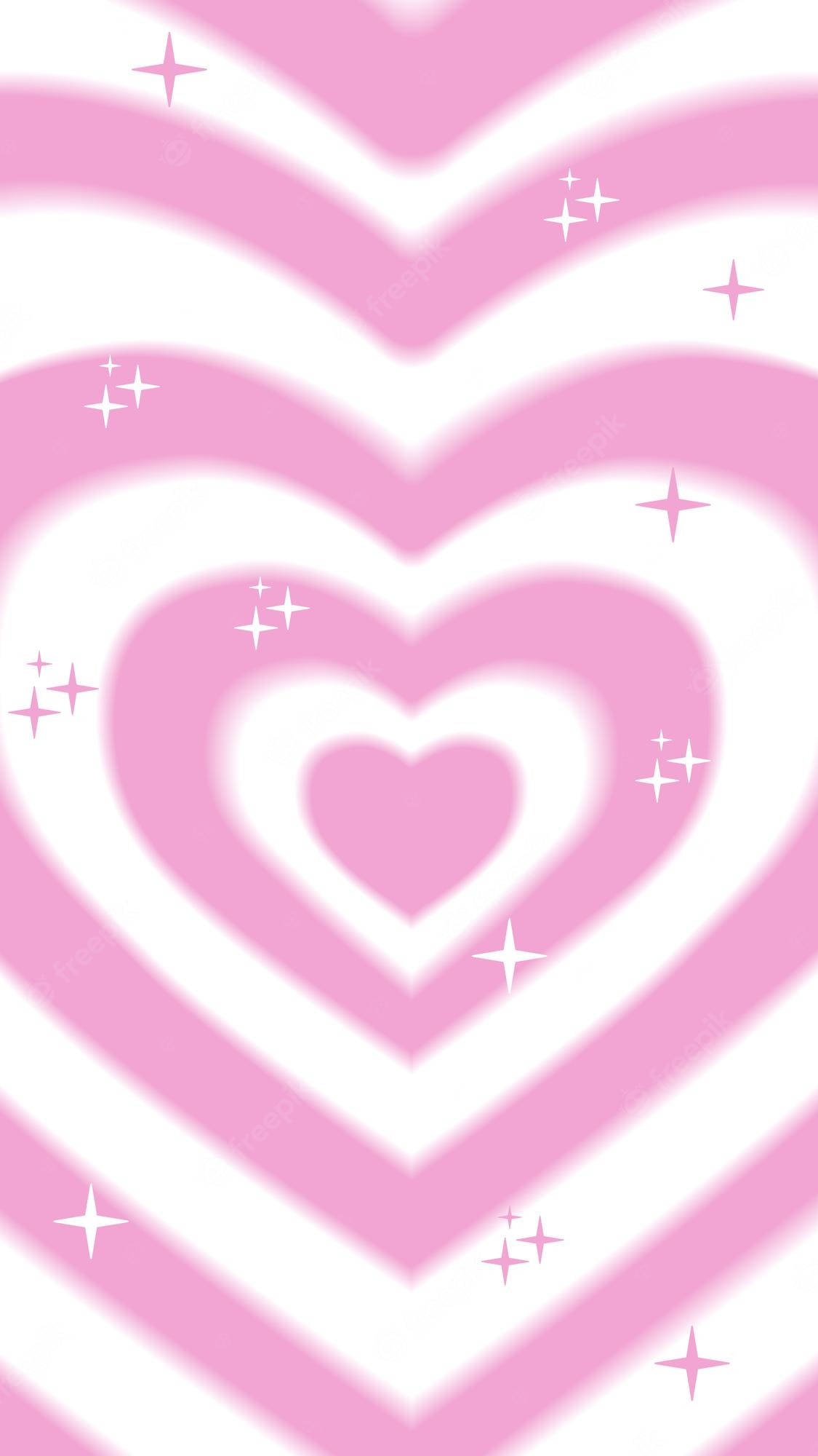 sparkling pink wildflower heart, pink hearts, white outlines, Full HD Phone Wallpaper