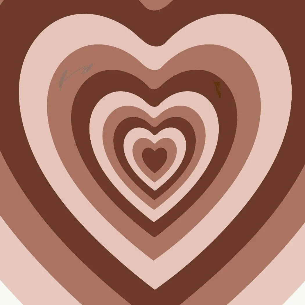 indie brown wildflower heart, concentric hearts, soft brown tones, SD Desktop Wallpaper