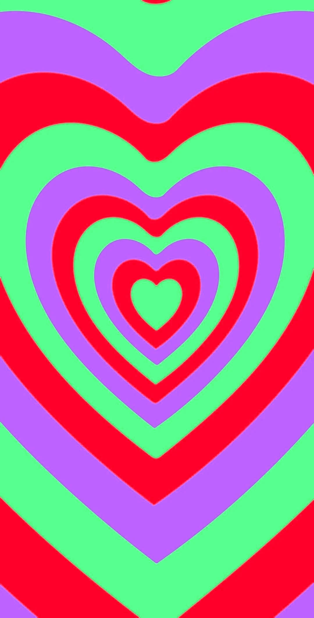 neon wildflower heart, red purple, green, Full HD Phone Wallpaper