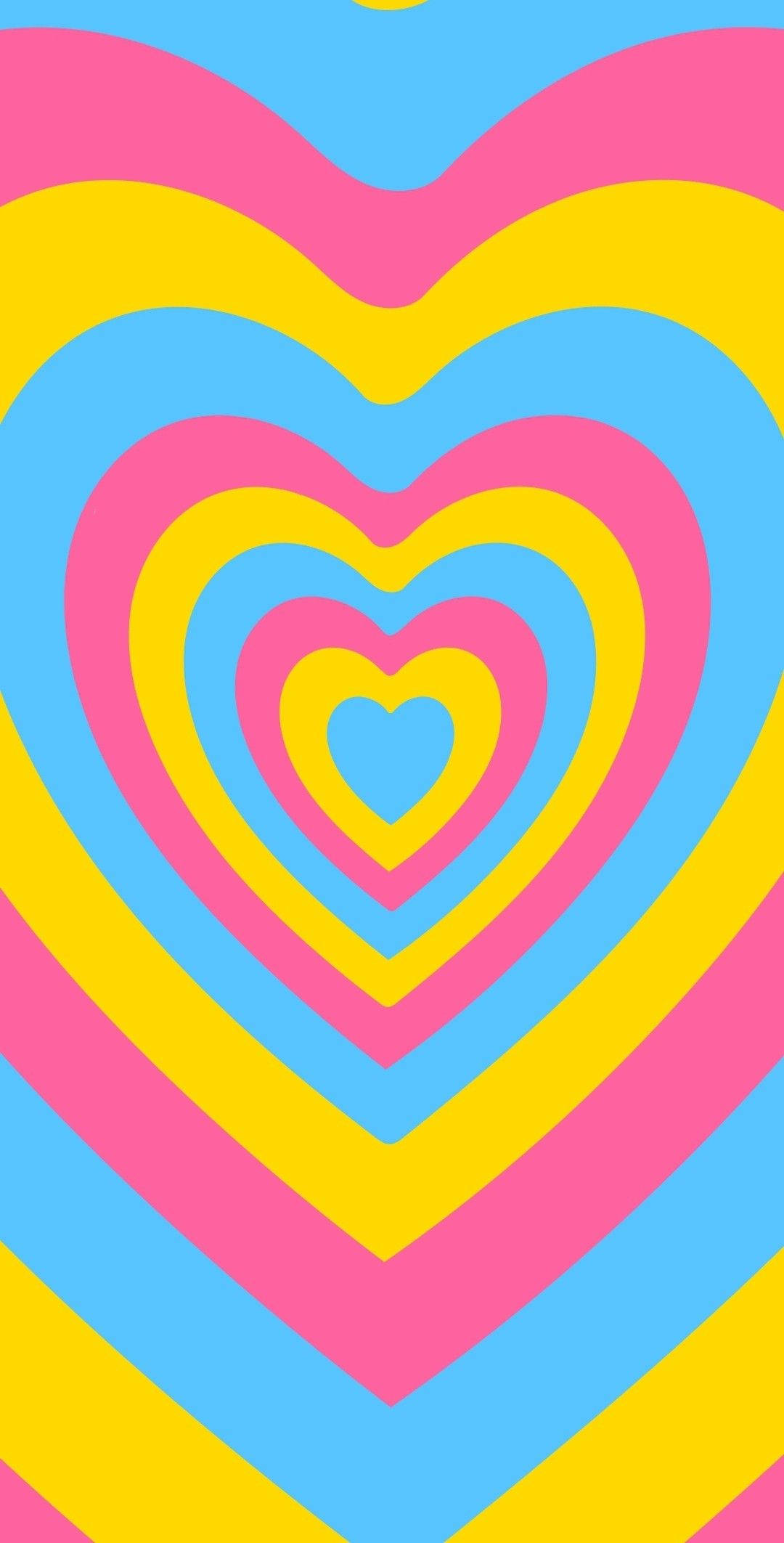 pansexual wildflower heart, pink, yellow, Full HD Phone Wallpaper