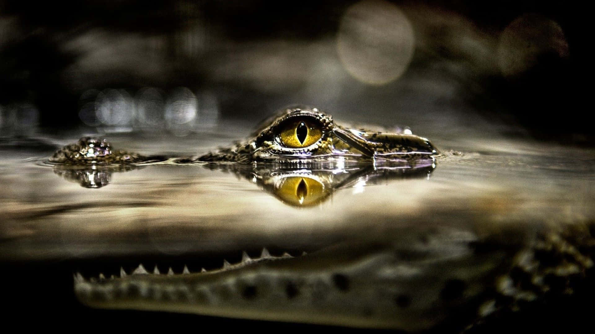 dusk, wildlife sanctuary, crocodile, Full HD Desktop Wallpaper