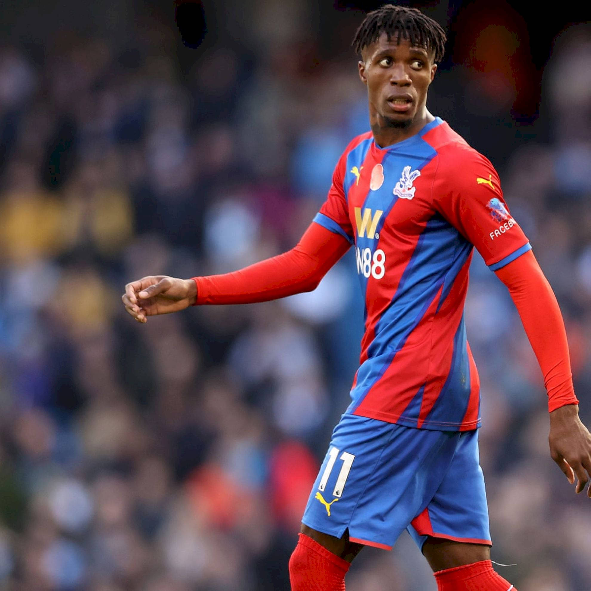 Wilfried Zaha, red and blue kit, number 11, Full HD Desktop Wallpaper