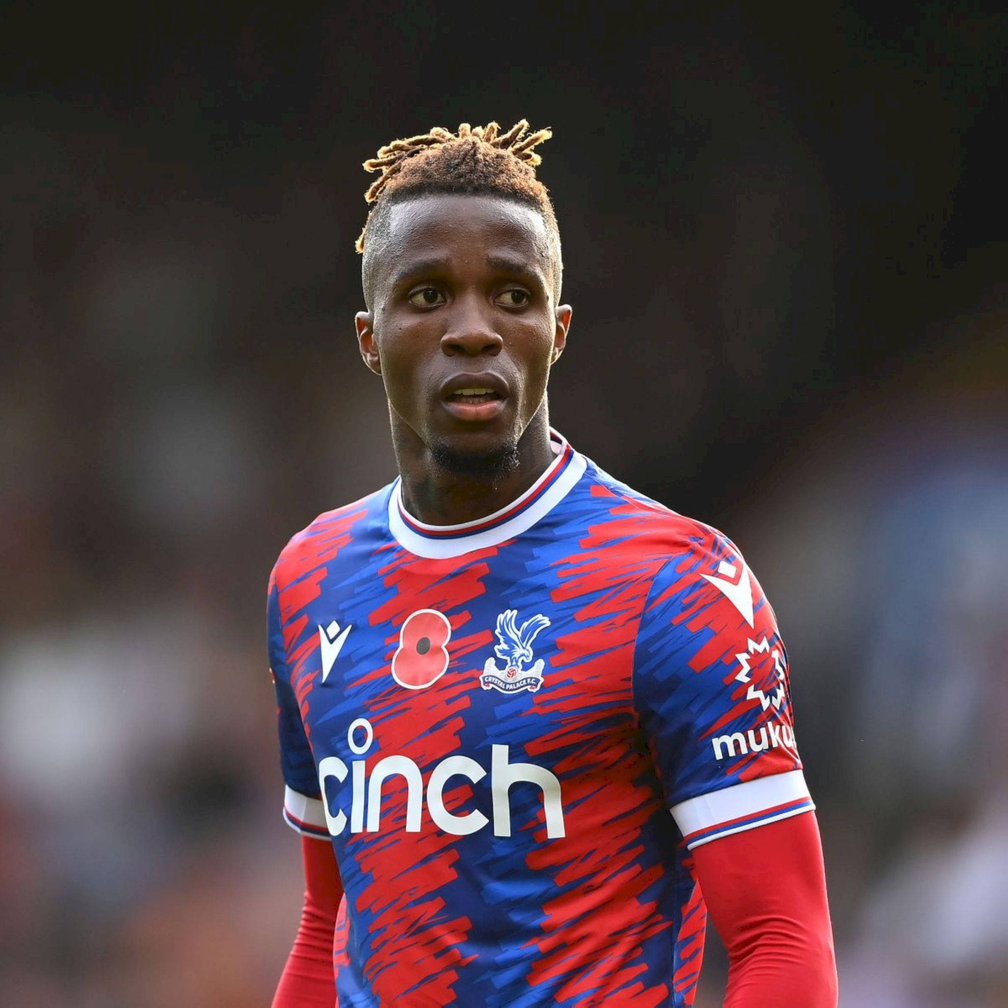 Wilfried Zaha, red and blue patterned jersey, number 8, Full HD Desktop Wallpaper