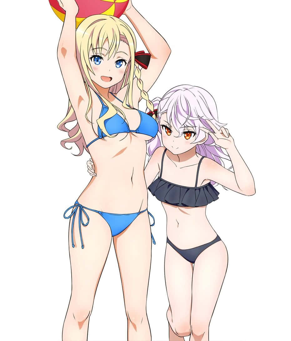 Wilhelmina Braunschweig Ingenohl Friedeburg, anime girls, swimsuits, SD Phone Wallpaper