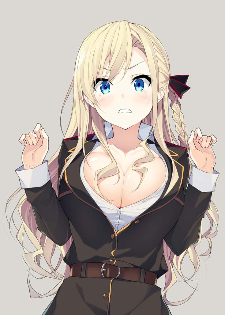 Wilhelmina Braunschweig Ingenohl Friedeburg, blonde anime girl, blue eyes, SD Phone Wallpaper