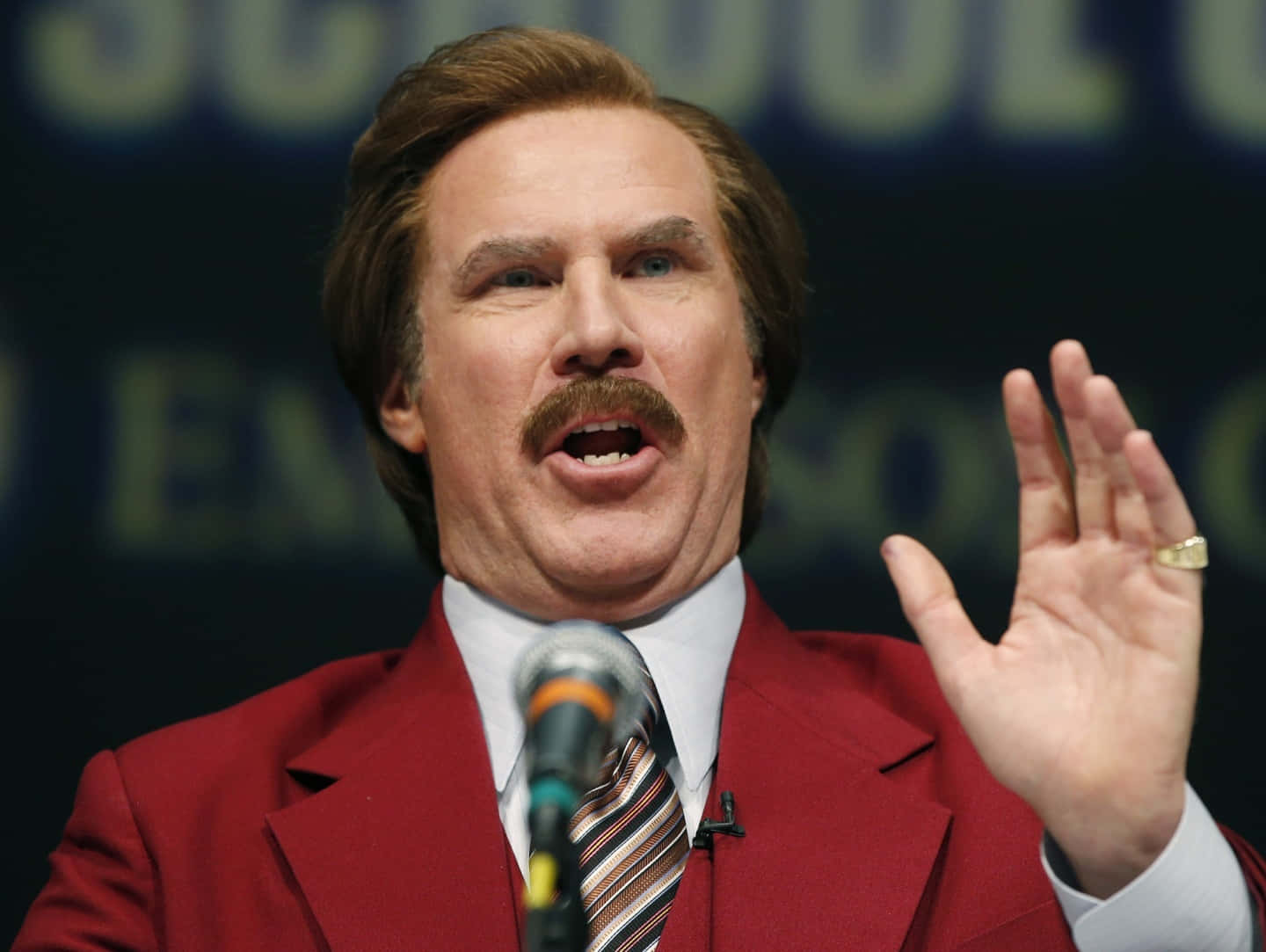 Will Ferrell, red suit, mustache, HD Desktop Wallpaper