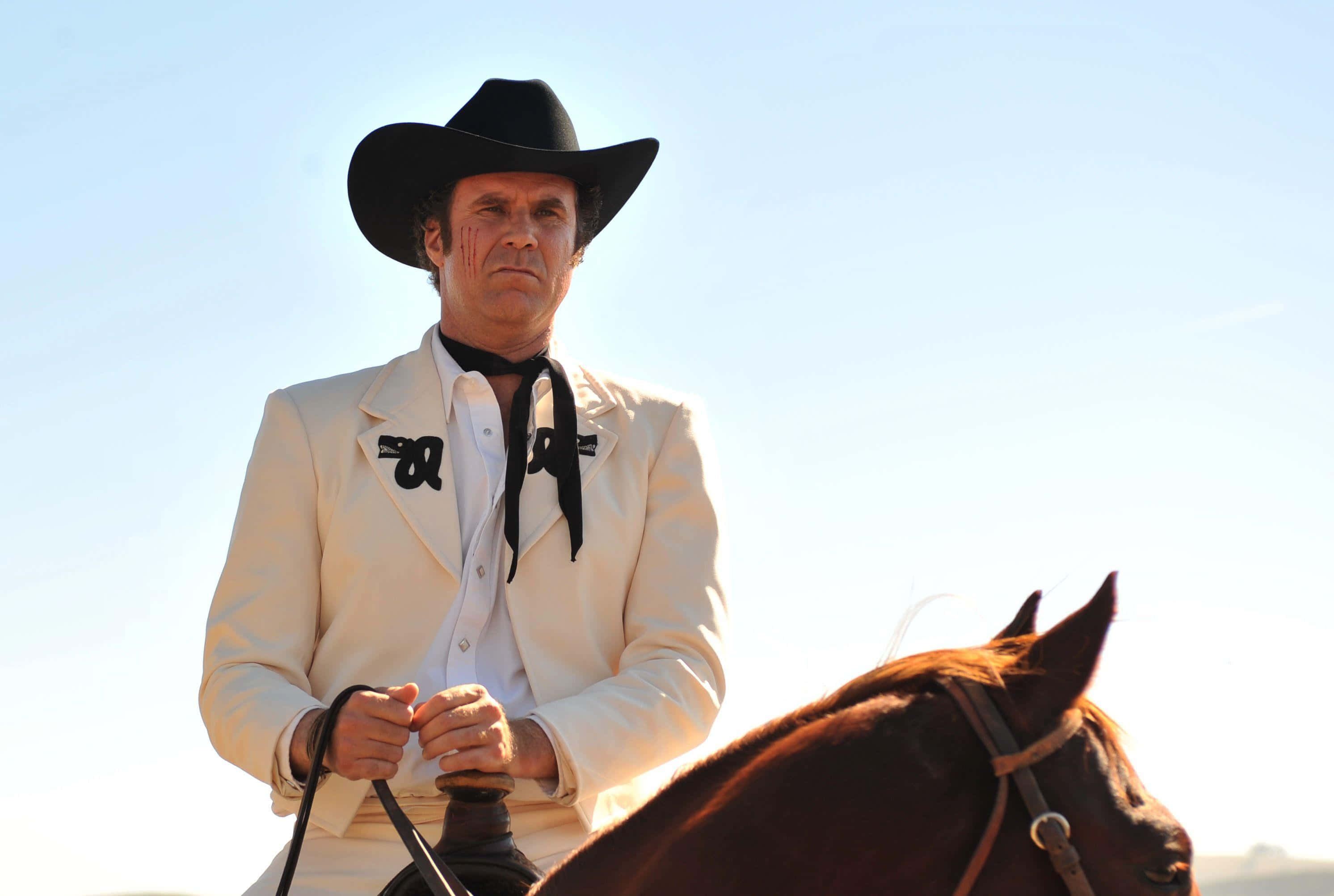 Will Ferrell, cream suit, black hat, 2K Desktop Wallpaper