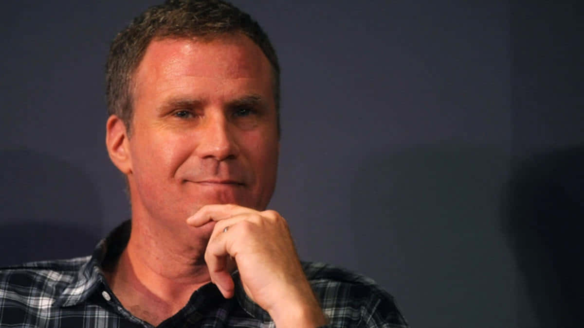 Will Ferrell, plaid shirt, dark gray background, SD Desktop Wallpaper