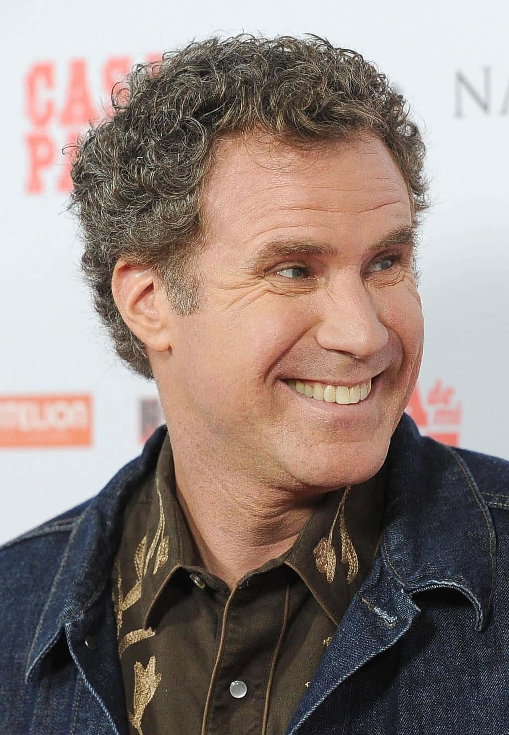 Will Ferrell, denim jacket, patterned shirt, HD Phone Wallpaper