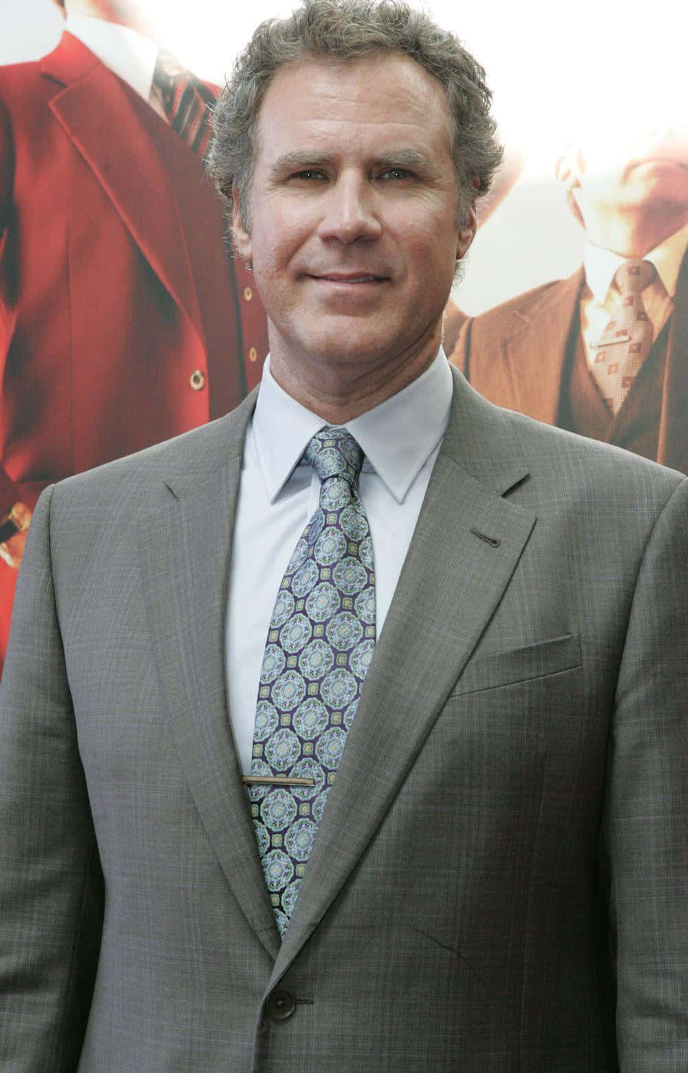 Will Ferrell, gray suit, patterned tie, HD Phone Wallpaper